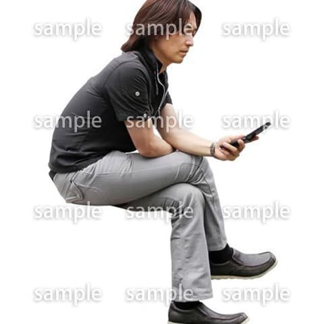 人物切抜き素材　座る人Ⅱ編　Q_565