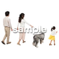 Cutout People　犬の散歩　II_444