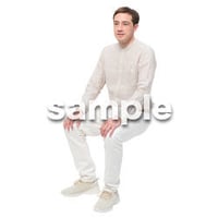 Cutout People　座る　外国人男性　LL_592