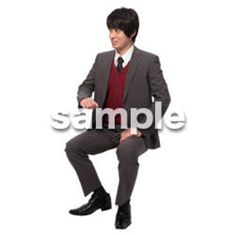 Cutout People　座る　男性　LL_017