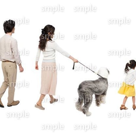 Cutout People　犬の散歩　II_444