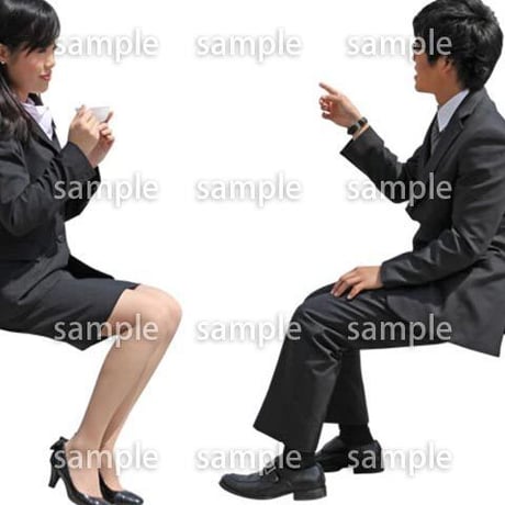 人物切抜き素材　座る人Ⅱ編　Q_003