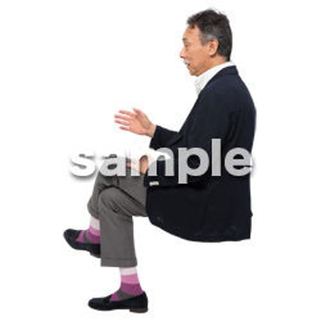Cutout People　座る　男性　LL_504