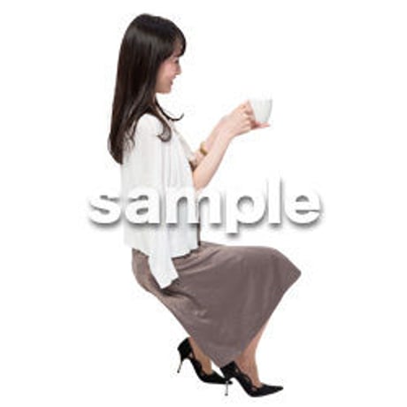 Cutout People　座る女性　KK_223