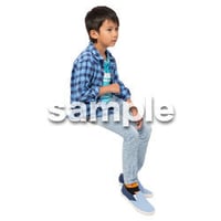 Cutout People　座る　男の子　LL_532