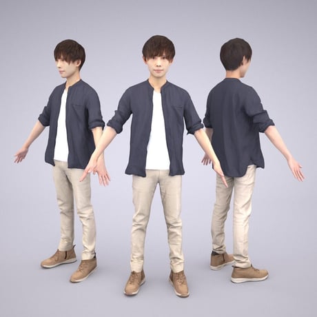 3D人モデルAポーズ　034_Toru