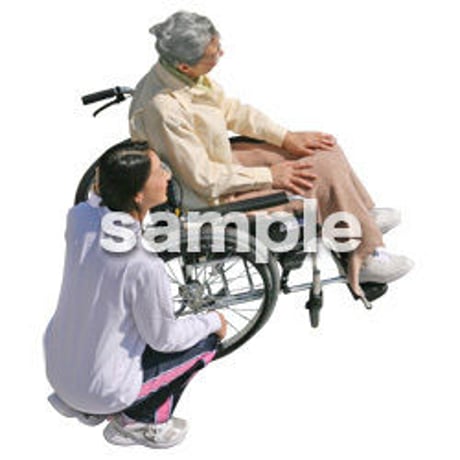 人物切抜き素材　シニア介護編　S_350