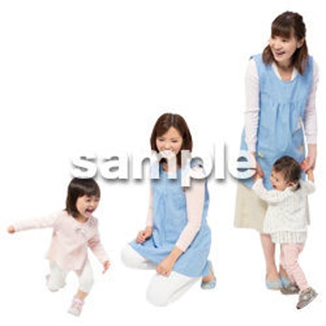 Cutout People　保育士と子供　GG_496