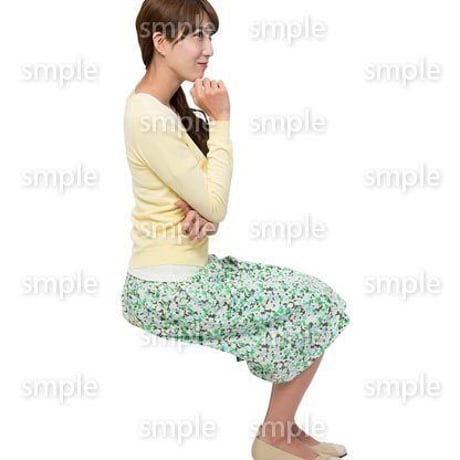 Cutout People　座る女性　KK_289