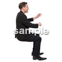 Cutout People　座る　外国人男性　LL_574