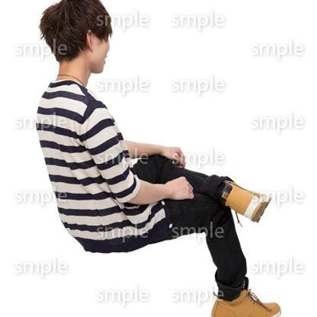 Cutout People　座る　男性　LL_445