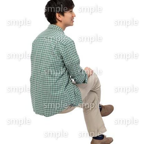 Cutout People　座る　男性　LL_419