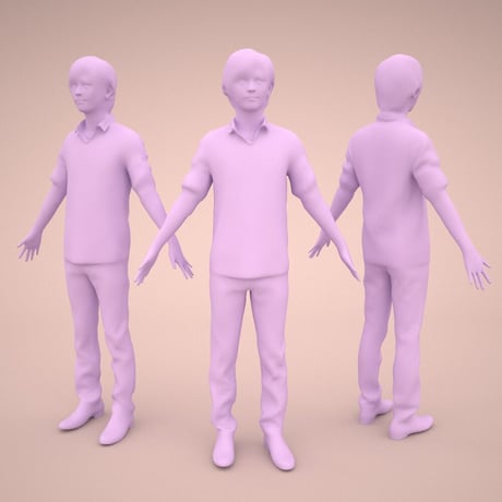 3D人モデルAポーズ　090_Ren