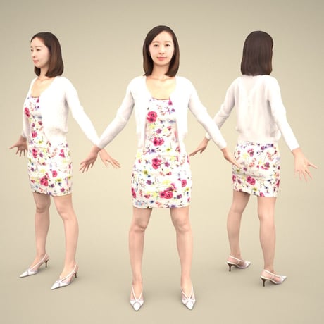 3D人モデルAポーズ　094_Aya