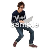 Cutout People　鳥瞰　座る男性 　FF_422