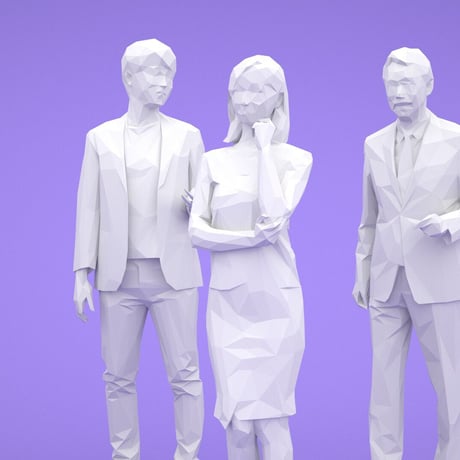 LOWポリゴン-3D人物10体セット  [Posed]  002