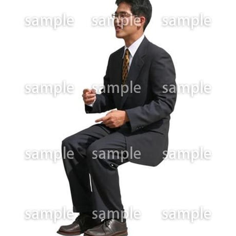 人物切抜き素材　座る人編　H_117