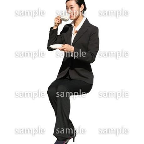 人物切抜き素材　座る人編　H_338