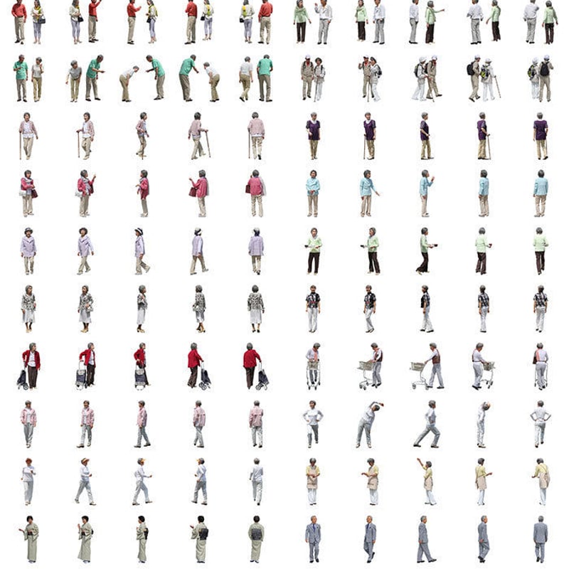 らいふ 切り抜き シルエット☆シニアライフ Sil_18 | NO-N-NO 人物切り抜き素材と