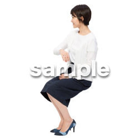 Cutout People　座る女性　KK_162