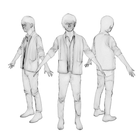 3D人モデルAポーズ　082_Ren