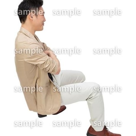Cutout People　鳥瞰　座る男性 　FF_418