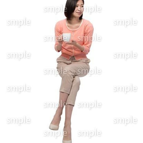 Cutout People　座る女性　KK_256
