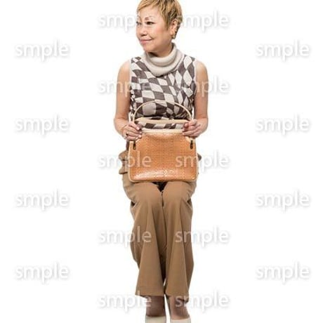 Cutout People　座る女性　KK_451