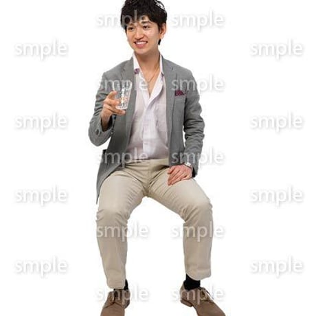 Cutout People　座る　男性　LL_251
