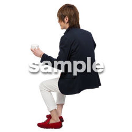 Cutout People　座る　男性　LL_130