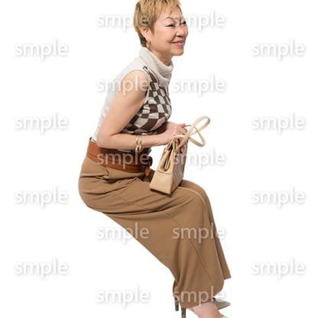 Cutout People　座る女性　KK_453