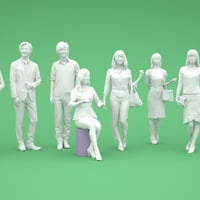 LOWポリゴン-3D人物10体セット  [Posed]  003