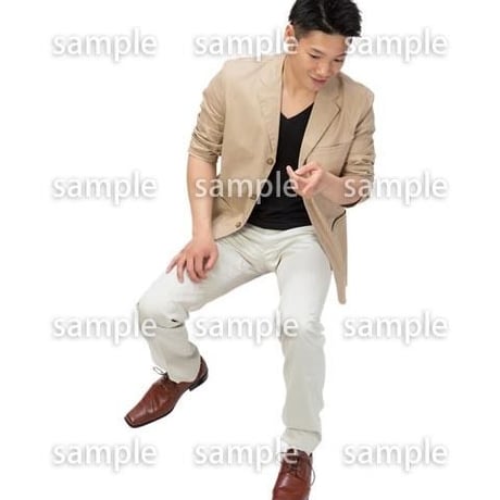 Cutout People　鳥瞰　座る男性 　FF_416