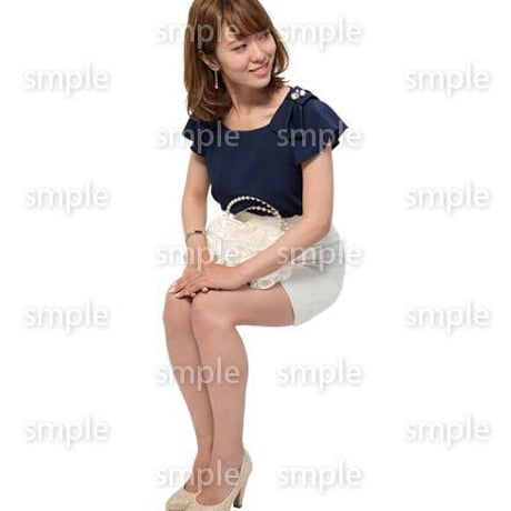 Cutout People　座る女性　KK_342