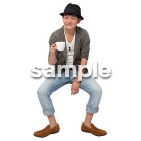 Cutout People　座る　男性　LL_326