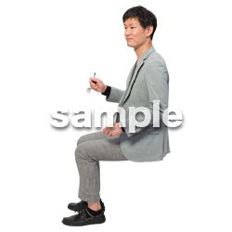 Cutout People　座る　男性　LL_248
