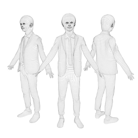 3D人モデルAポーズ　084_Ren