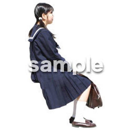 人物切抜き素材　座る人編　H_583