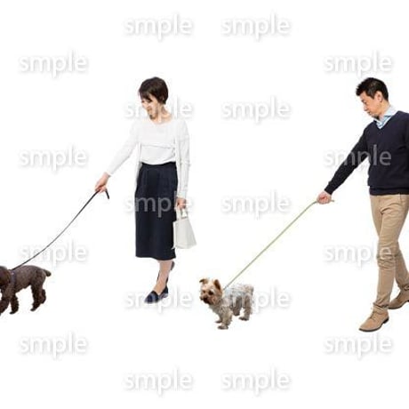 Cutout People　犬の散歩　II_467