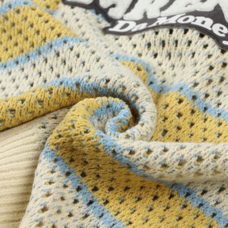 MEDM   Hollow Striped Knitted Sweater