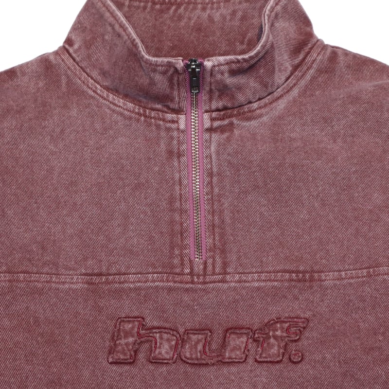 HUF DISTRESSED LOGO HALF ZIP | HIGHTEN