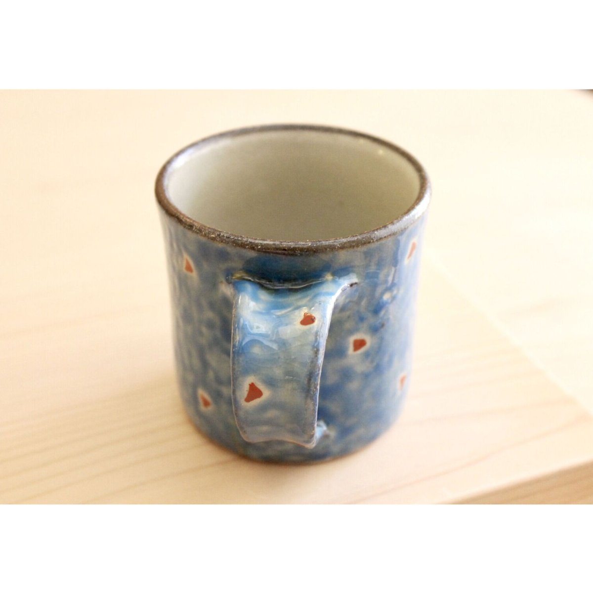 沖縄 やちむん 山田真萬 赤絵水色 マグカップ #2 | BRILLANTE IL SUZUK