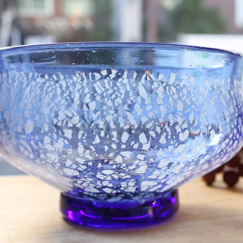 沖縄 琉球ガラス 稲嶺盛一郎さん 冷抹茶茶碗 宙吹きガラス工房虹