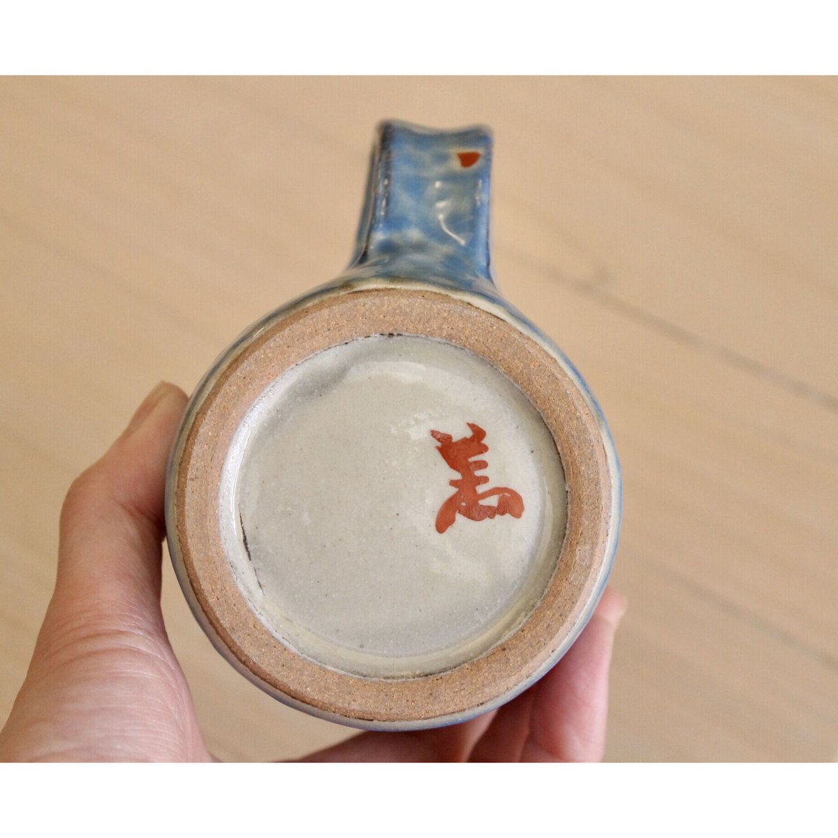 沖縄 やちむん 山田真萬 赤絵水色 マグカップ #2 | BRILLANTE IL SUZUK