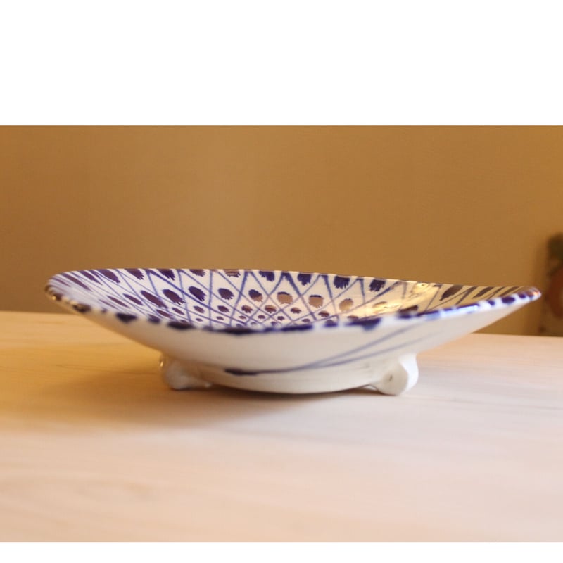 工房あめつち 三匹のヤギ緑地大皿 工房あめつち 三匹