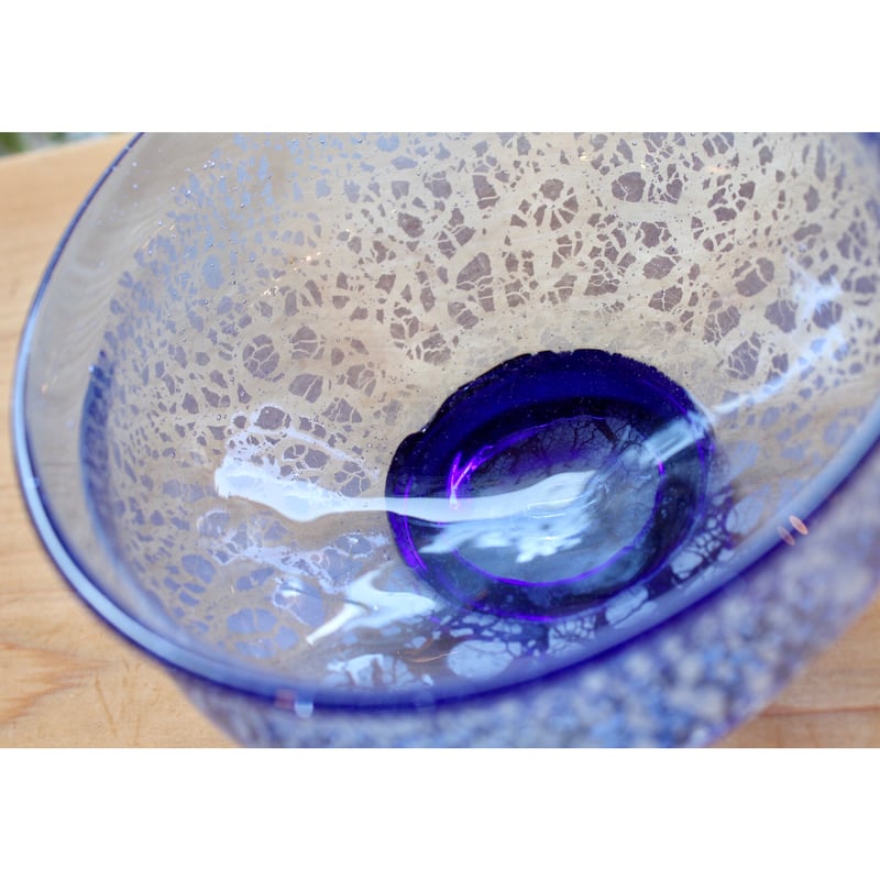 沖縄 琉球ガラス 稲嶺盛一郎さん 冷抹茶茶碗 宙吹きガラス工房虹≪耐熱