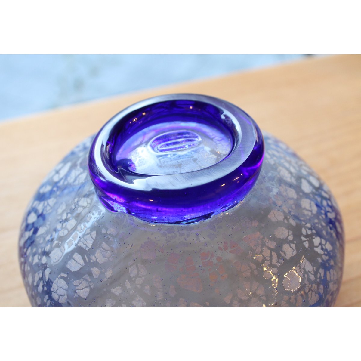 沖縄 琉球ガラス 稲嶺盛一郎さん 冷抹茶茶碗 宙吹きガラス工房虹≪耐熱