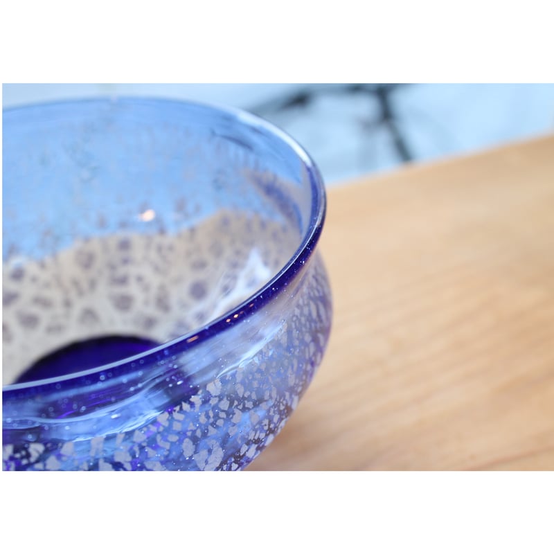 沖縄 琉球ガラス 稲嶺盛一郎さん 冷抹茶茶碗 宙吹きガラス工房虹≪耐熱