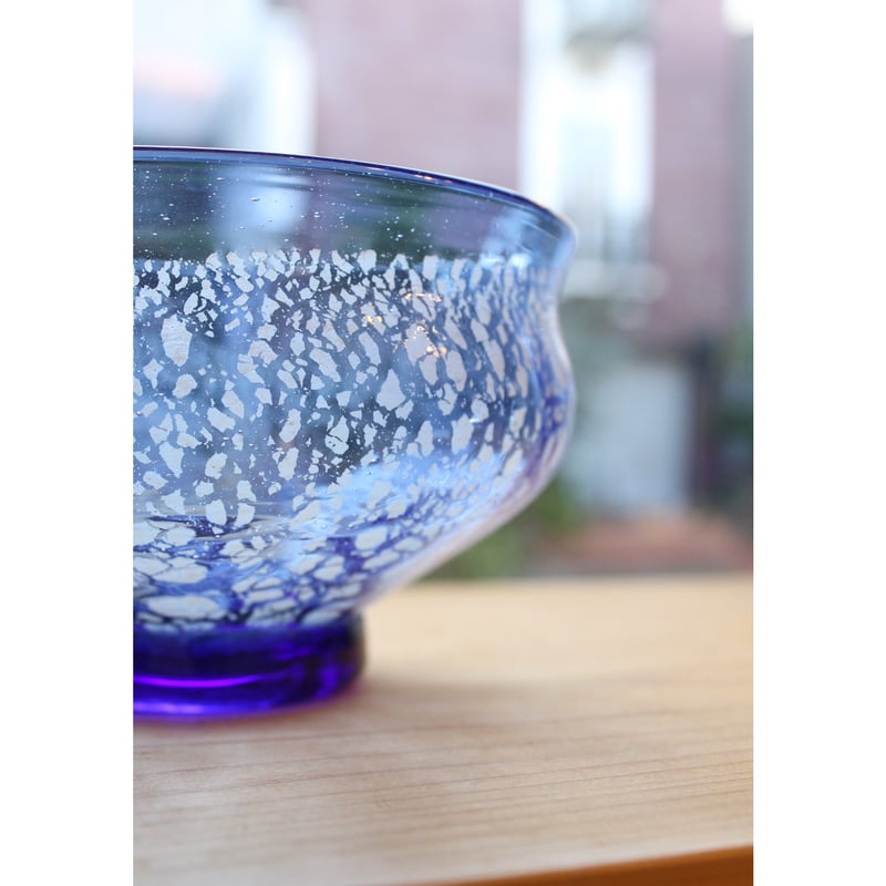 沖縄 琉球ガラス 稲嶺盛一郎さん 冷抹茶茶碗 宙吹きガラス工房虹≪耐熱