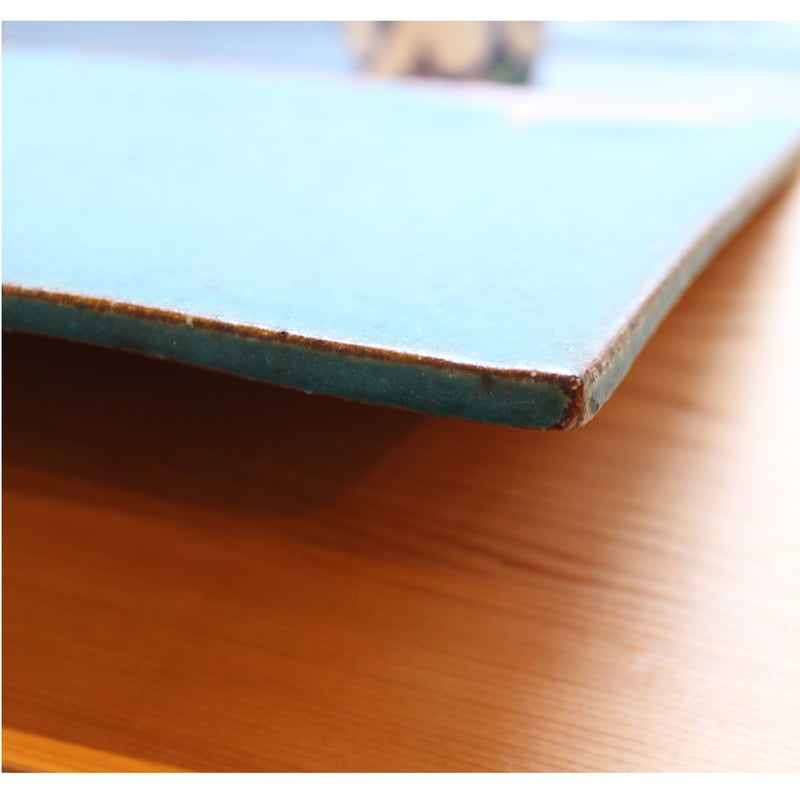 沖縄 大嶺實清さん 青釉 長方形 角皿 大嶺工房 やちむん